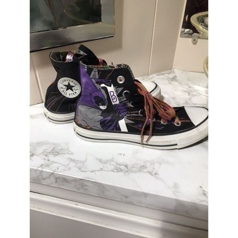 Converse All Star Sneakers Shoes DC Comics Batman & Joker Unisex W 5.5 M 3.5